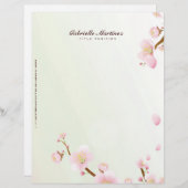 Rosa und weiße Kirschblütenkonstruktion Briefkopf (Vorne/Hinten)