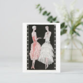 Rosa und weiße Kleider der 20er Jahre Postkarte (Stehend Vorderseite)