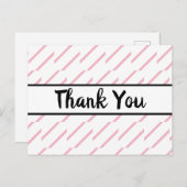 Rosa und weiße Knusperei und Klassik Danke Postkarte (Vorne/Hinten)