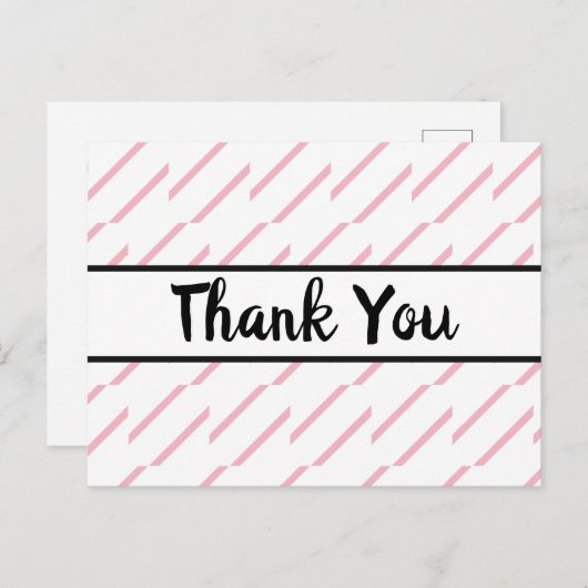 Rosa und weiße Knusperei und Klassik Danke Postkarte (Vorne/Hinten)