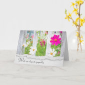 Rosa und weiße Kosmos Blume Beileid Karte (Gelbe Blume)