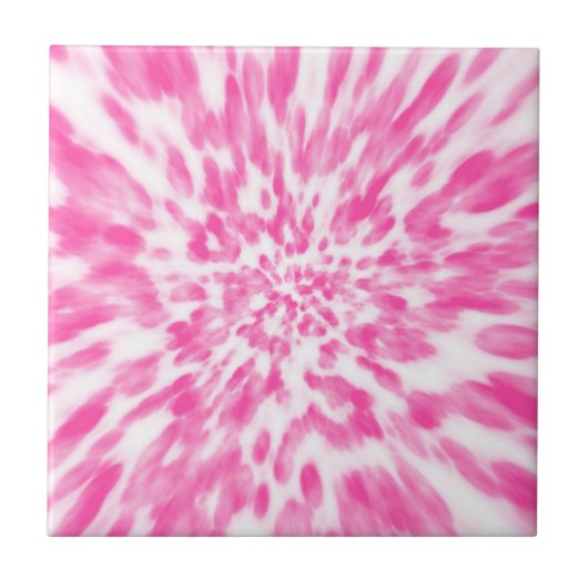 Rosa und weiße Krawatte Fliese (Vorderseite)