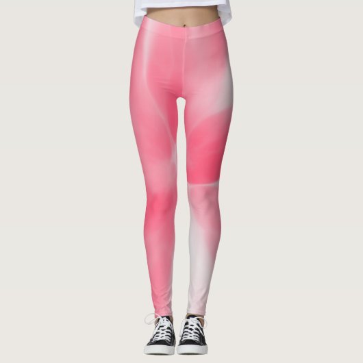 Rosa und weiße Krawatte Leggings (Vorderseite)