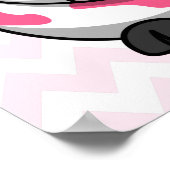 Rosa und weiße Kuh mit Zickzack Muster Poster (Ecke)