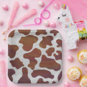 rosa und weiße Kuh-Muster Pappteller (Party)