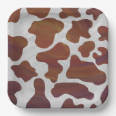 rosa und weiße Kuh-Muster Pappteller (Vorderseite)