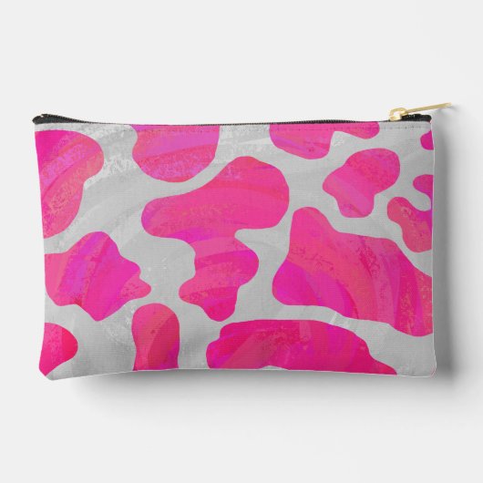 rosa und weiße Kuh-Muster Zubehörtasche (Rückseite)