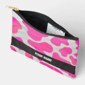 rosa und weiße Kuh-Muster Zubehörtasche (Offen)