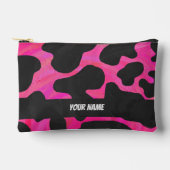 rosa und weiße Kuh-Muster Zubehörtasche (Vorderseite)