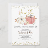 Rosa und weiße Kürbisfallen Party Einladung (Vorderseite)