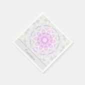 Rosa und Weiße Lacy Kaleidoscope Hearts Napkins Serviette (Ecke)