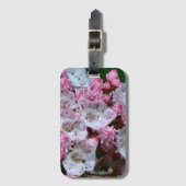 Rosa und weiße Laurel Blume Gepäckanhänger (Vorderseite Vertikal)