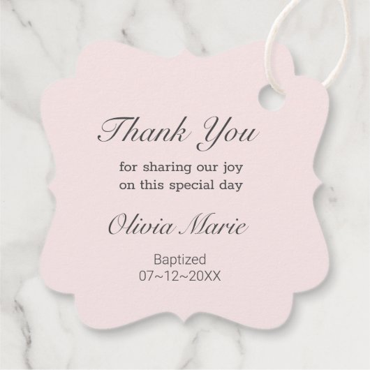 Rosa und Weiße Laurel Religiös mit Kreuz Geschenkanhänger (Rückseite)