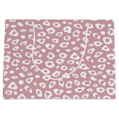 Rosa und weiße Leoparden Große Geschenktüte (Vorderseite)