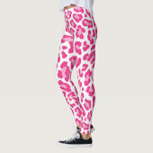 Rosa und weiße Leoparden Leggings (Links)