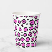 Rosa und weiße Leoparden Pappbecher (Rückseite)