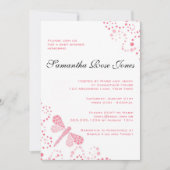 Rosa und Weiße Libelle Elegant Babydusche Einladung (Vorderseite)