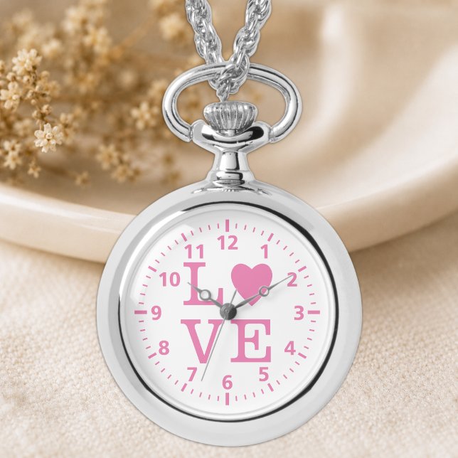 Rosa und weiße Liebe Armbanduhr (Von Creator hochgeladen)
