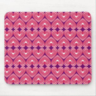 Rosa und weiße Linde Herz Mousepad