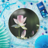 Rosa und weiße Lotus-Blume Pappteller (Party)