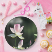 Rosa und weiße Lotus-Blume Pappteller (Party)