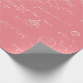 Rosa und weiße mathematische Formeln und Gleichung Geschenkpapier (Ecke)