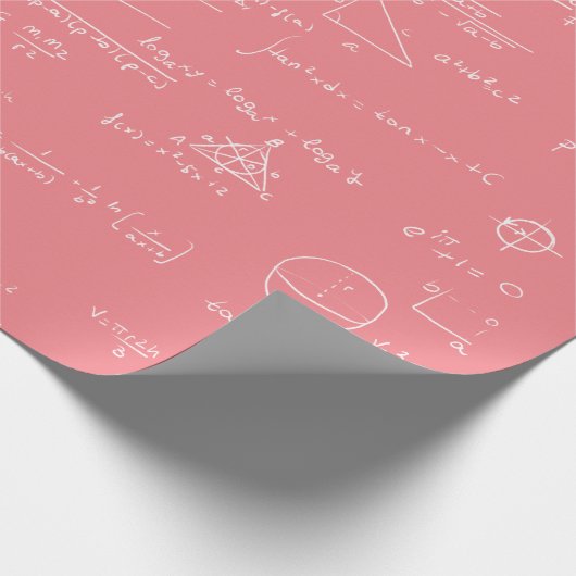 Rosa und weiße mathematische Formeln und Gleichung Geschenkpapier (Ecke)