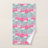 Rosa und weiße Menge der Flamingos Badhandtuch Set (Handtuch)