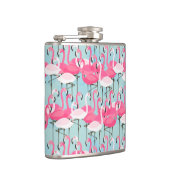 Rosa und weiße Menge der Flamingos Flachmann (Rechts)