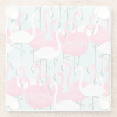 Rosa und weiße Menge der Flamingos Glasuntersetzer (Rückseite)