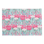 Rosa und weiße Menge der Flamingos Kissenbezug (Rückseite-Rechts)