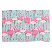Rosa und weiße Menge der Flamingos Kissenbezug (Vorderseite-Rechts)