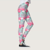 Rosa und weiße Menge der Flamingos Leggings (Rechts)