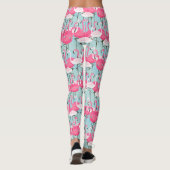 Rosa und weiße Menge der Flamingos Leggings (Rückseite)