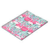Rosa und weiße Menge der Flamingos Notizblock (Linke Seite)