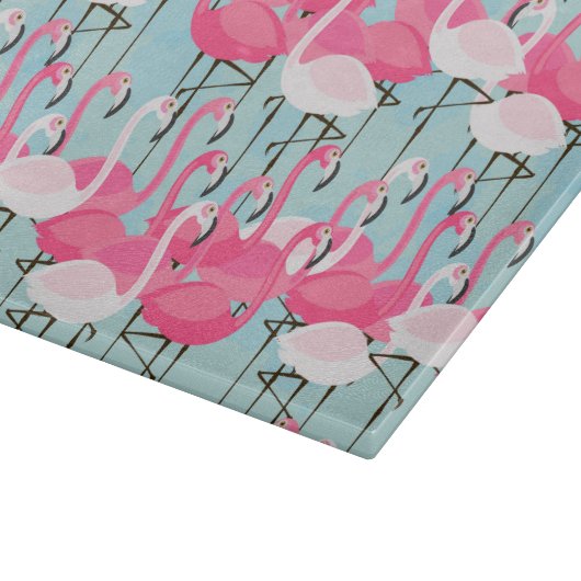 Rosa und weiße Menge der Flamingos Schneidebrett (Ecke)