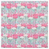 Rosa und weiße Menge der Flamingos Stoff (Muster)