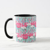 Rosa und weiße Menge der Flamingos Tasse (Links)