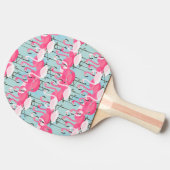 Rosa und weiße Menge der Flamingos Tischtennis Schläger (Seitenansicht)