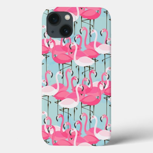 Rosa und weiße Menschenmenge von Flamingos Case-Mate iPhone Hülle (Rückseite)