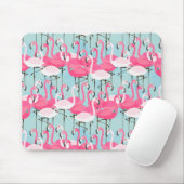 Rosa und weiße Menschenmenge von Flamingos Mousepad (Mit Mouse)