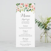 Rosa und weiße menükarte (Stehend Vorderseite)