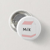 Rosa und weiße Milchverpackung Button (Vorne & Hinten)