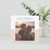 Rosa und weiße Minimal Save the Date | Foto (Stehend Vorderseite)