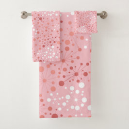 Rosa und weiße Mitte- des JahrhundertsRetro Badhandtuch Set