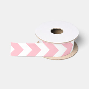 Rosa und weiße mittlere vertikale Zickzack Ribbon Satinband