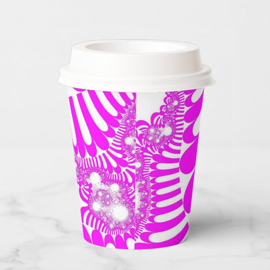 Rosa und weiße Mod Pappbecher (Rechts)