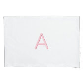 Rosa und weiße, moderne Monogramm-Pillowcase Kissenbezug (Vorderseite-Links)