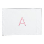 Rosa und weiße, moderne Monogramm-Pillowcase Kissenbezug (Vorderseite-Rechts)