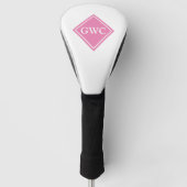 rosa und weiße Monogramm Golf Headcover (Vorderseite)